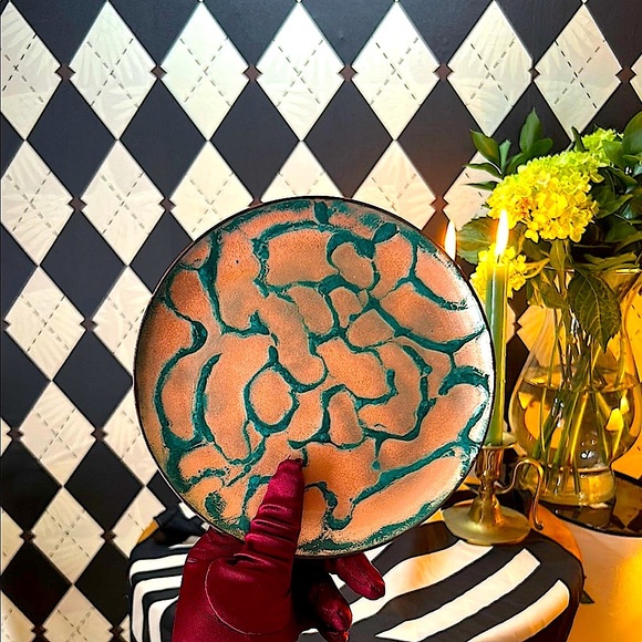 Copper Enamel Art Plate | Vibrant Hand-Fired Colors • One-of-a-Kind - Picture 9 of 17